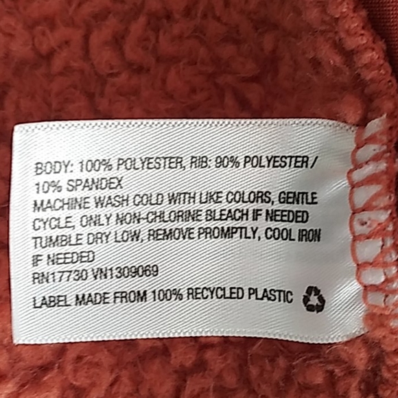 Joy Lab Rust Orange Sherpa Zip Up Jacket - Picture 6 of 8